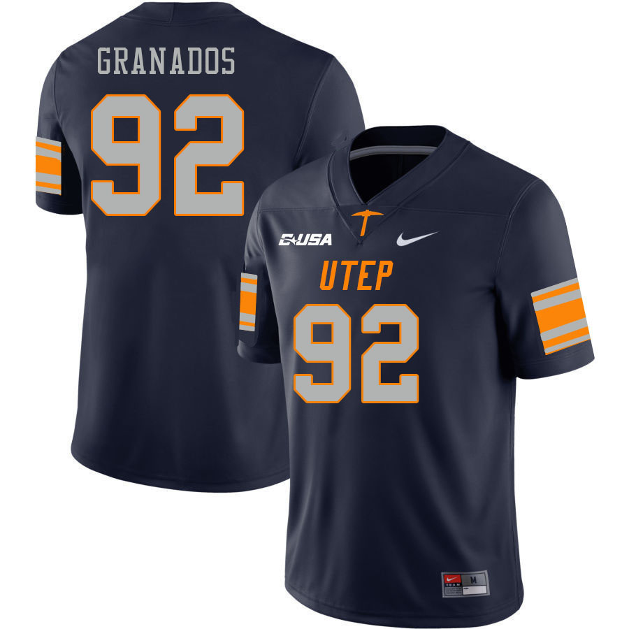 Men-Youth #92 Dante Granados UTEP Miners 2023 College Football Jerseys Stitched-Navy
